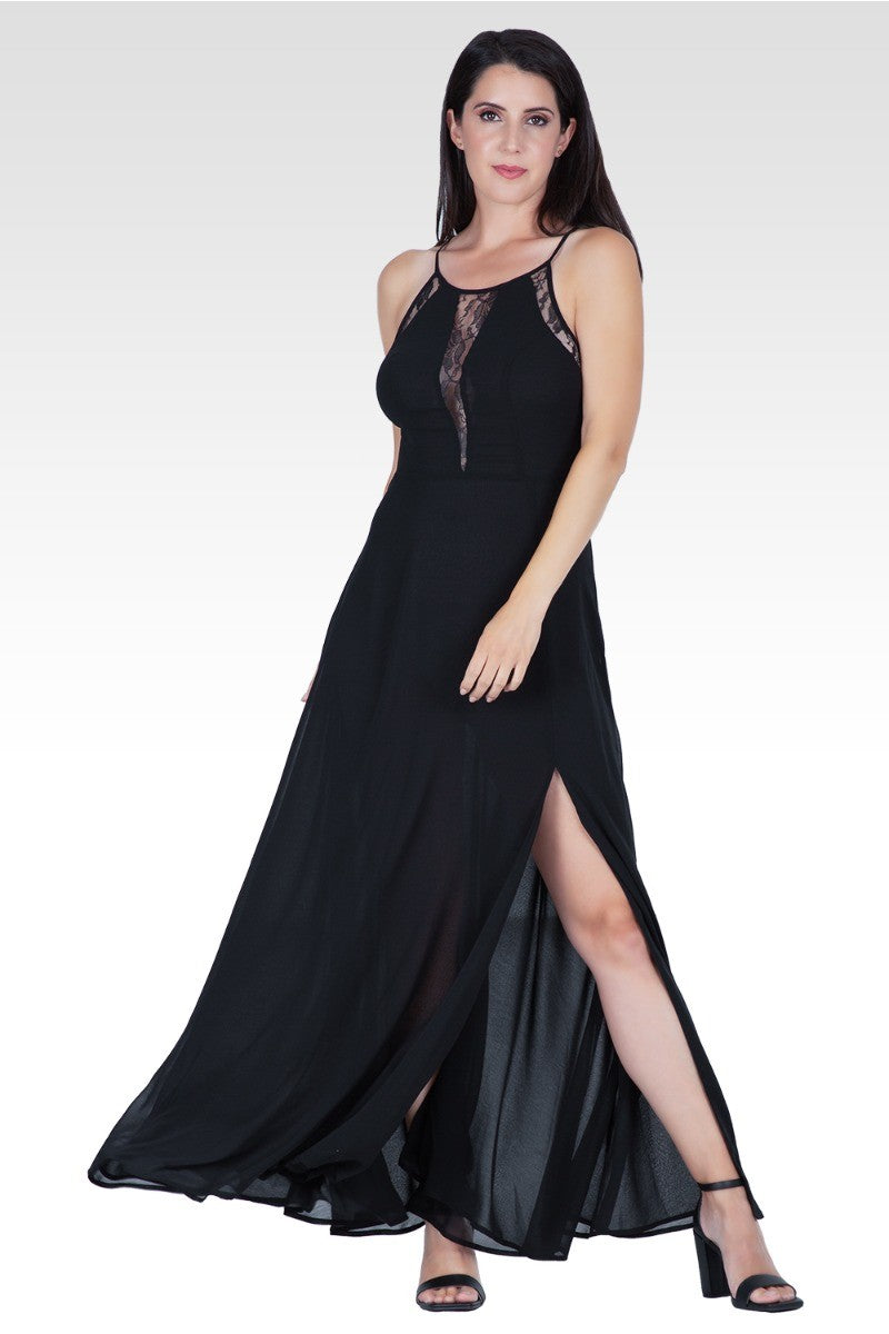 Standards & Practices Women's Black Lace Detailed Sleeveless Maxi Dress StandardandPractices Standards & Practices Women's Black Lace Detailed Sleeveless Maxi Dress StandardandPractices