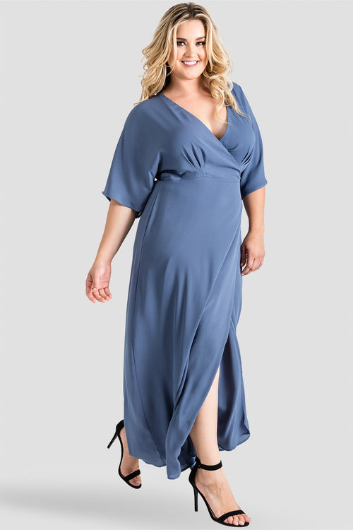 plus size chiffon wrap maxi dress TFNC Plus Bridesmaid chiffon wrap top draped maxi dress in powder blue