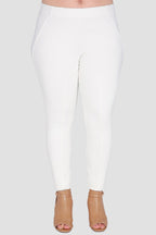 Plus Size Women's White Moto Skinny Pant