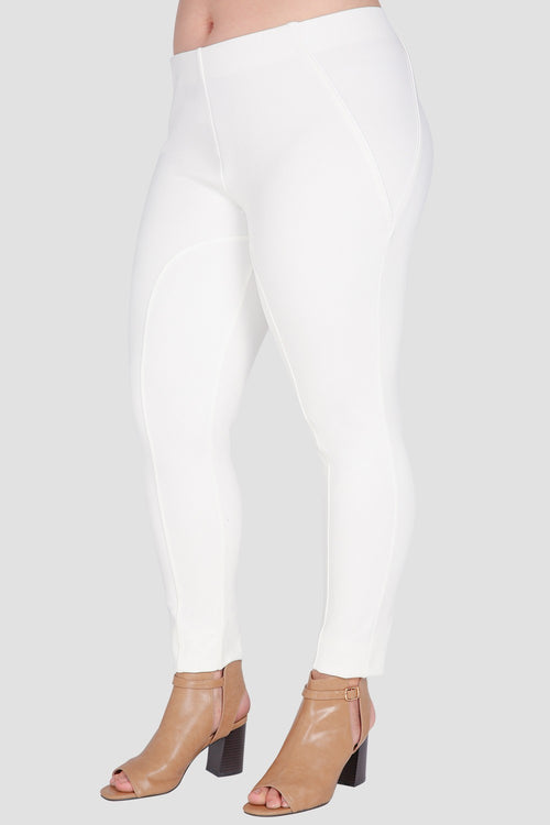 Standards & Practices Plus Size Women's White Ponte Skinny Pants