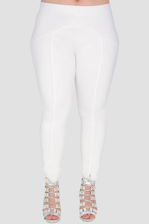 Plus Size Women's White Skinny Pants