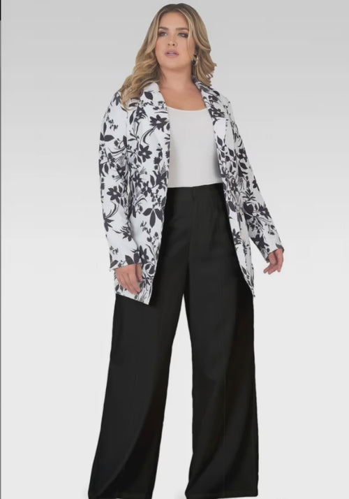 Plus Size Marnie Black High Waist Wide Leg Pants