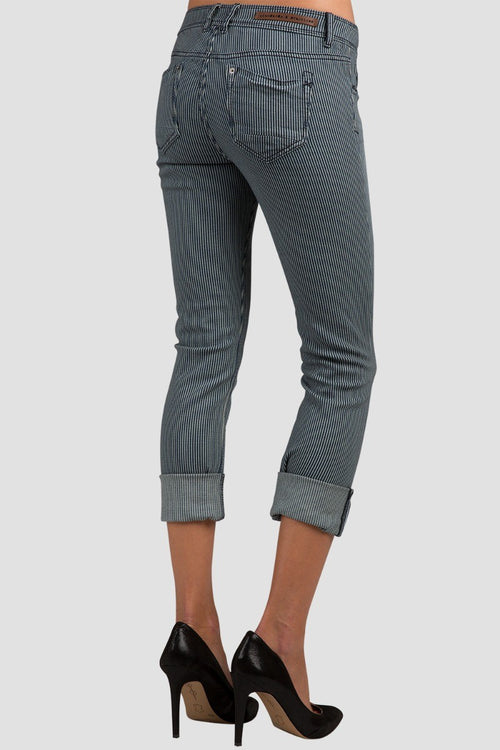 Chatanooga Dirt Road Stripe Capri Skinny Boyfriend Jeans