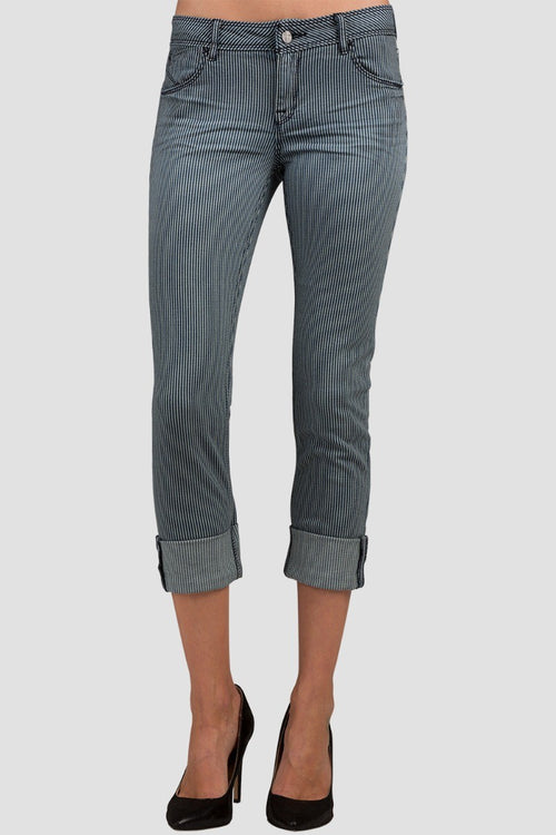 Chatanooga Dirt Road Stripe Capri Skinny Boyfriend Jeans