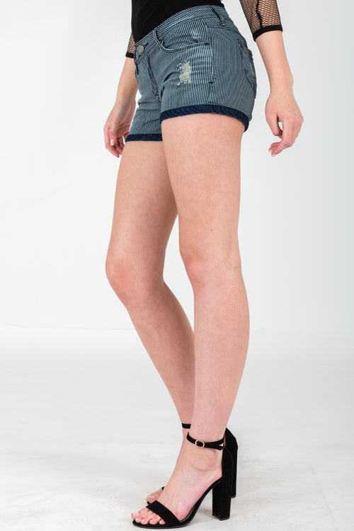 Chatanooga Dirt Road Stripe Denim Shorts