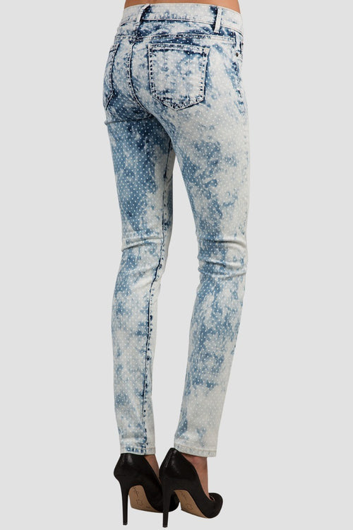 The Dot Psycho Polka Dot Printed Skinny Jeans