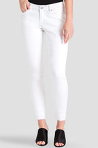 Virginia Released Hem White Skinny Jeans