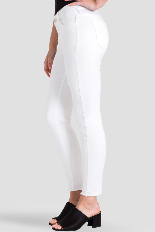 Virginia Released Hem White Skinny Jeans