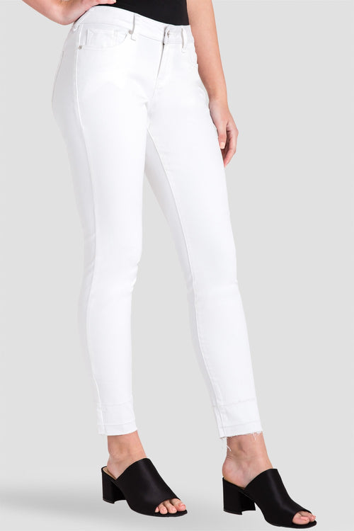 Virginia Released Hem White Skinny Jeans