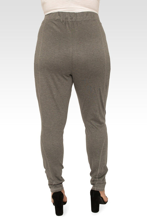 Ria Plus Size High Rise Ponte Knit Premium Dark Grey Legging