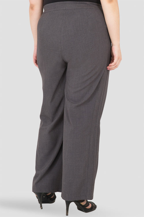Plus Size Standards & Practices Charcoal Gray High Waisted Wide Leg Suit Pants