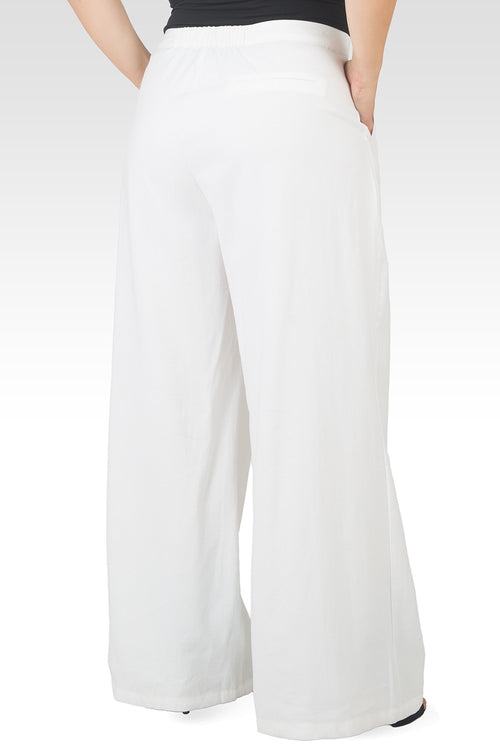 Plus Size Marnie Off-White High Waist Wide Leg Pants-2