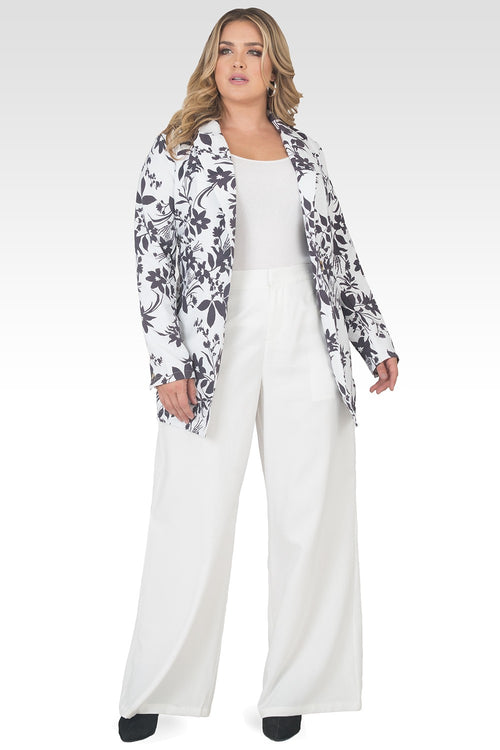 Plus Size Marnie Off-White High Waist Wide Leg Pants-4