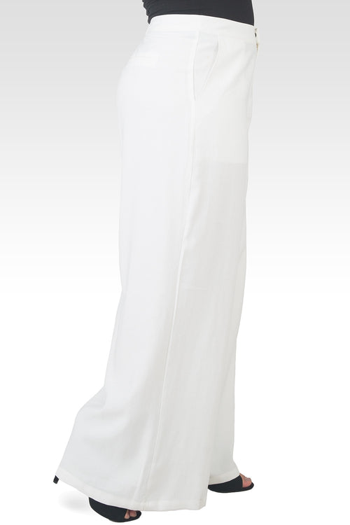 Plus Size Marnie Off-White High Waist Wide Leg Pants-3