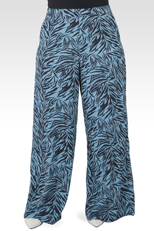 Plus Size Marnie Zebra Print High Waist Wide Leg Pants-1