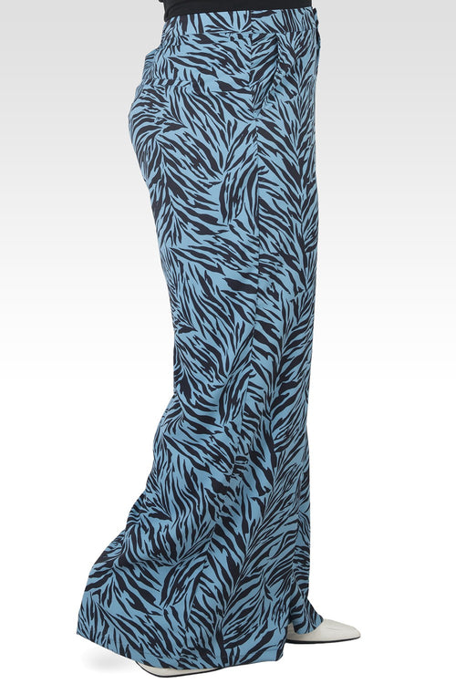 Plus Size Marnie Zebra Print High Waist Wide Leg Pants-3