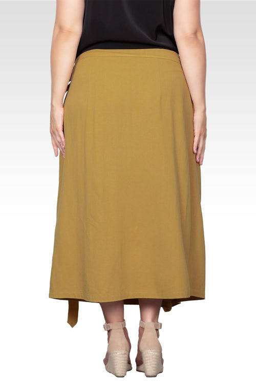 Plus Size Wrap Style Maxi Skirt