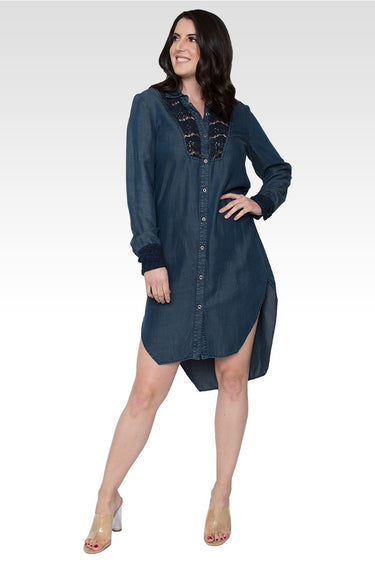 Standards & Practices Women's Long-Sleeved Collared Denim