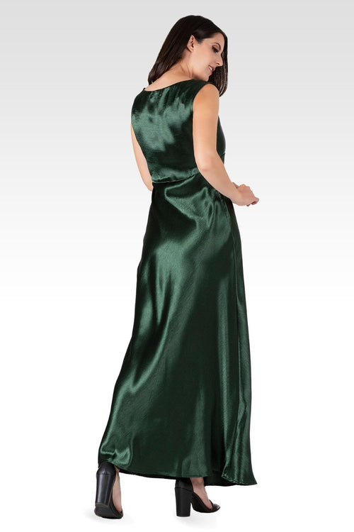 Genesis Women's Cowl Neck A-line Sleeveless Maxi Dress