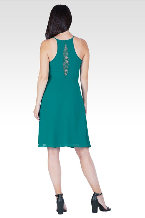Axel Women's Lace Trim Sleeveless Midi Dress
