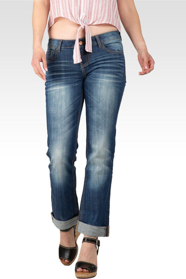 Women Medium Wash Denim Ankle Jeans
