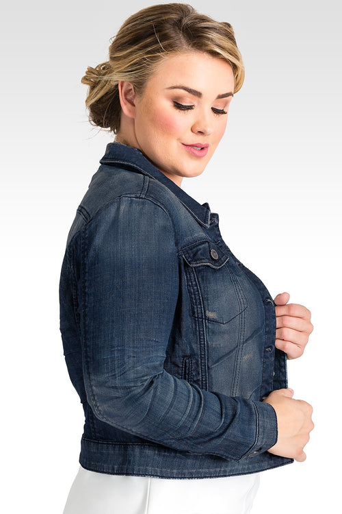Standards & Practices Contemporary Fashion Plus Size Women Denim Jacket