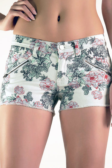 Women White Raw Hem Shorts