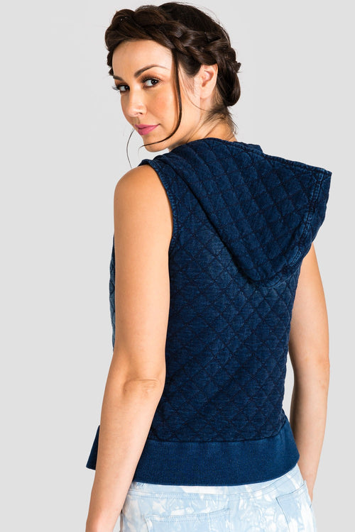 Standards & Practices Contemporary Fashion Women Indigo French Terry Vest