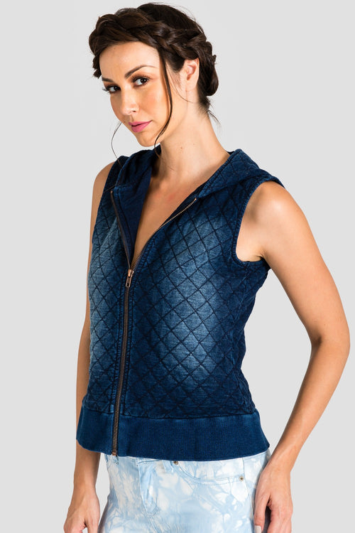 Standards & Practices Contemporary Fashion Women Quilted Denim Vest
