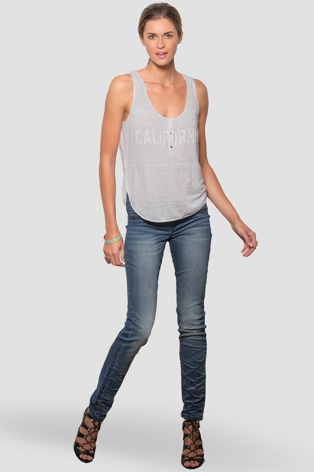 Women's Parker Medium Whisker Denim Knit Skinny Jeans - Standards