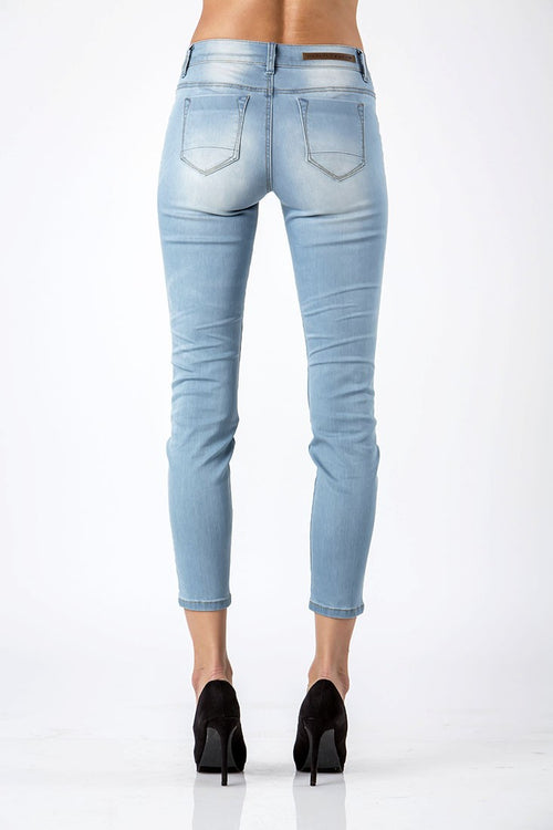 Women Destroyed Low-Rise Denim Jeans 