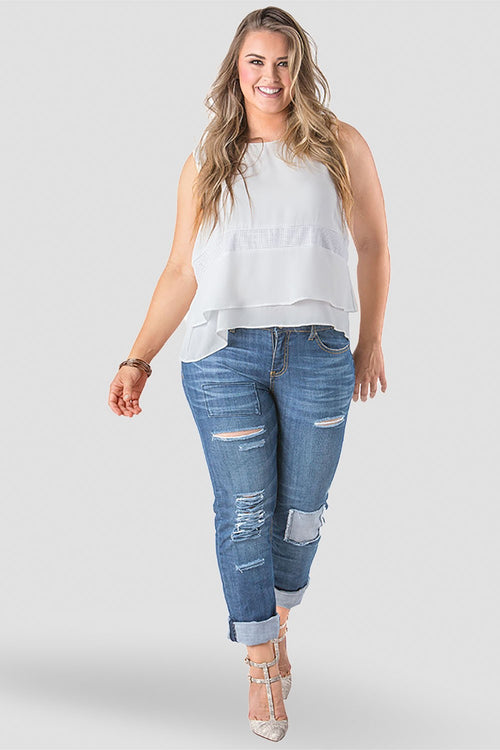 Standards & Practices Women Plus Boyfriend Jeans 