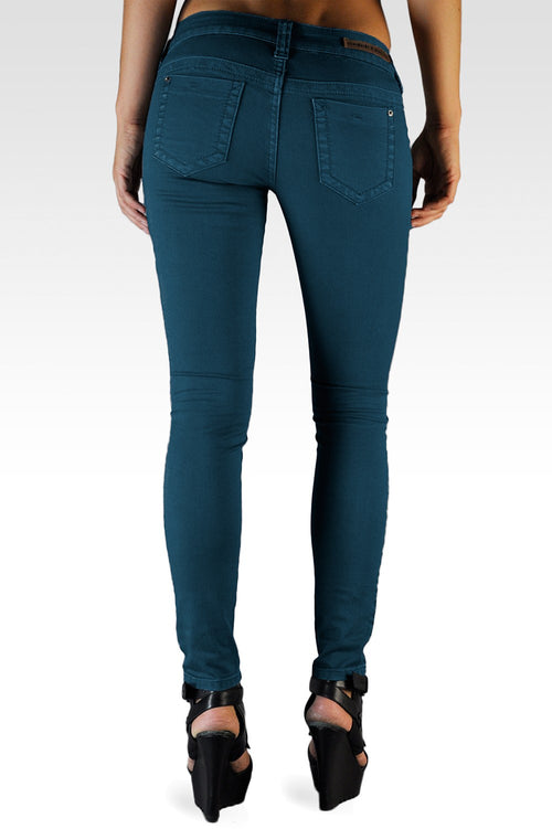 S & P Women's Premium Color Stretch Denim Skinny Jeans-2