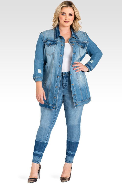 Plus Size Margot Oversized Jean Jacket - Light Wash Denim
