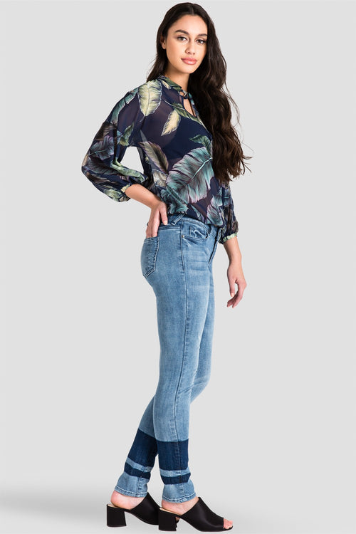 Women's Trendy Tropical Leaf Print Blouse 