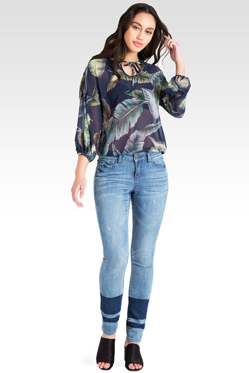 Women's Trendy Tropical Leaf Print Blouse 