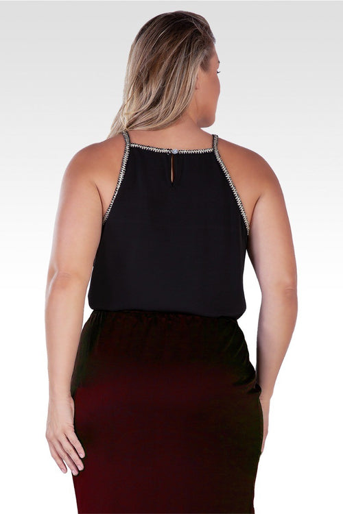 Ara Women's Plus Size Gold Trim Tank Top