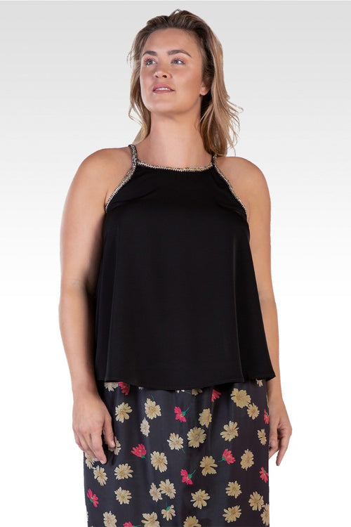 Ara Women's Plus Size Gold Trim Tank Top
