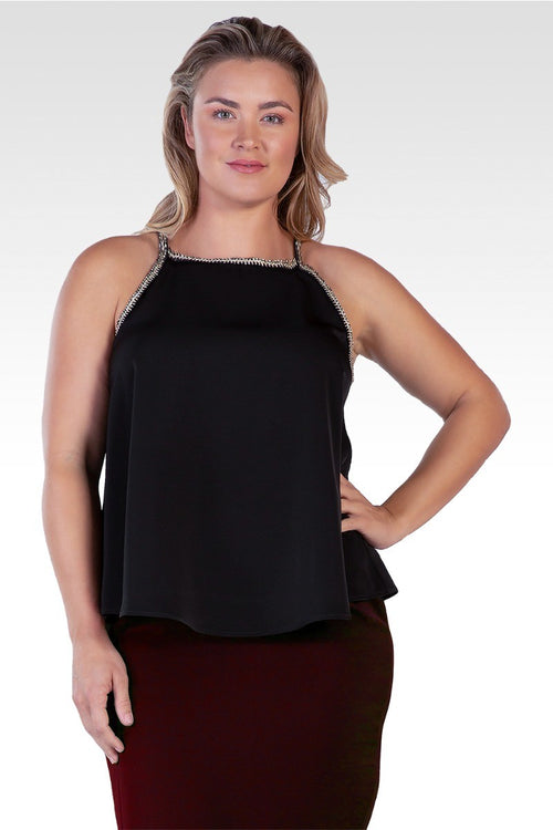 Ara Women's Plus Size Gold Trim Tank Top