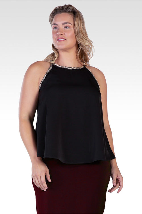 Ara Women's Plus Size Gold Trim Tank Top