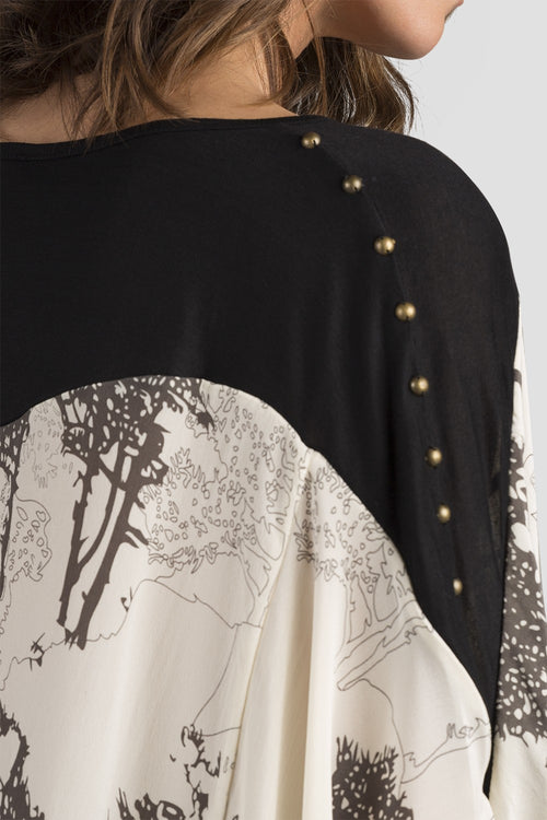 White Printed Chiffon Blouse