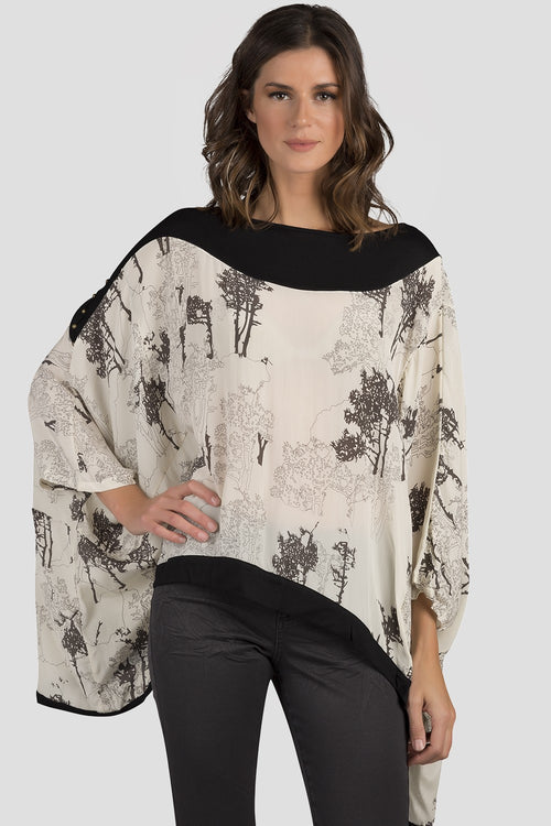 Women White Billowly Silk Blouse 