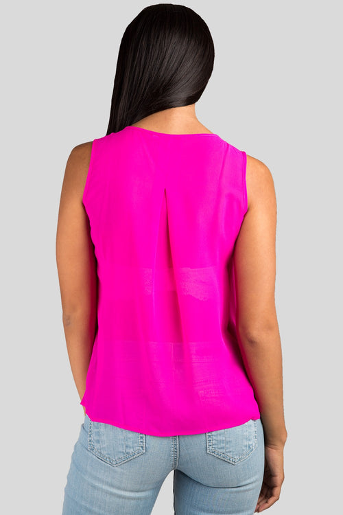  Pink Layered Silk Top