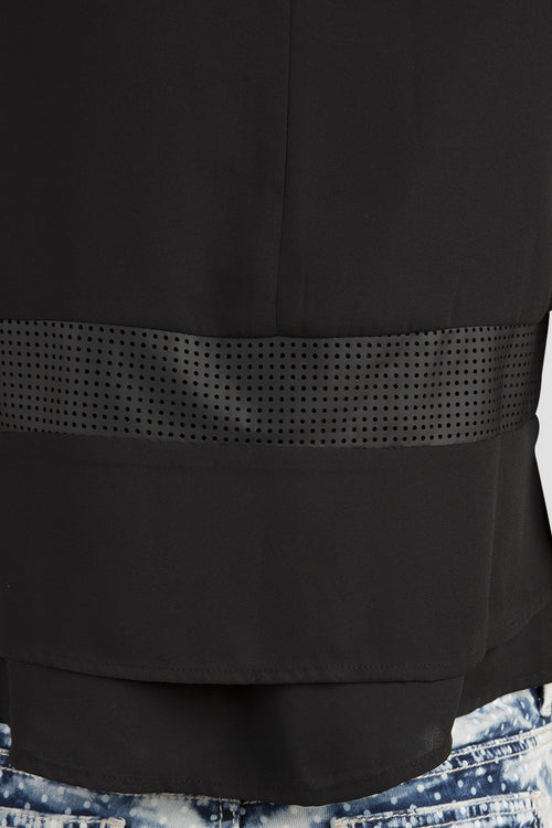 Black Chiffon Sleeveless Blouse 