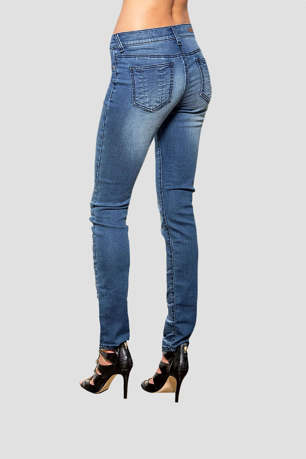 Women's Parker Medium Whisker Denim Knit Skinny Jeans - Standards