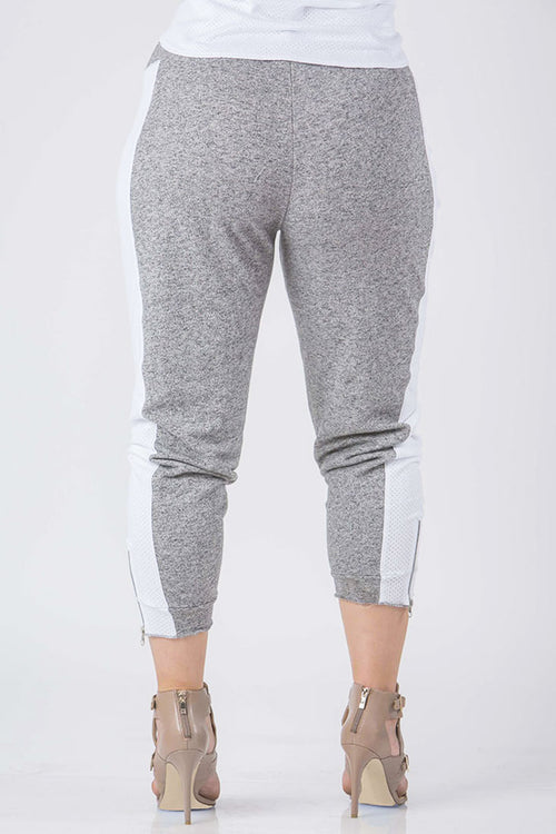 Plus Size Women Grey French Terry Joggers