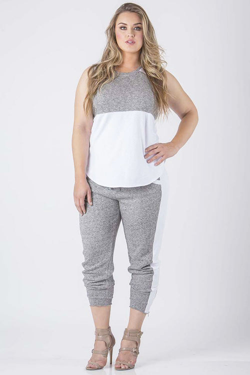 Plus Size Women Grey Sporty Joggers 