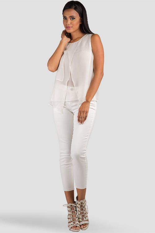  Ivory Cropped Jeans