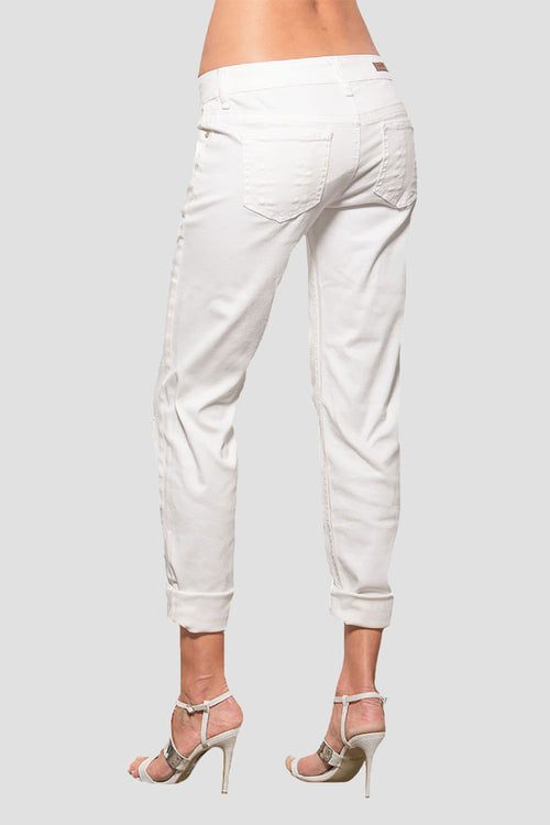 Women White Low-Rise Destroyed Jeans