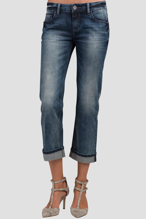 Women Denim Low Rise Boyfriend Jeans